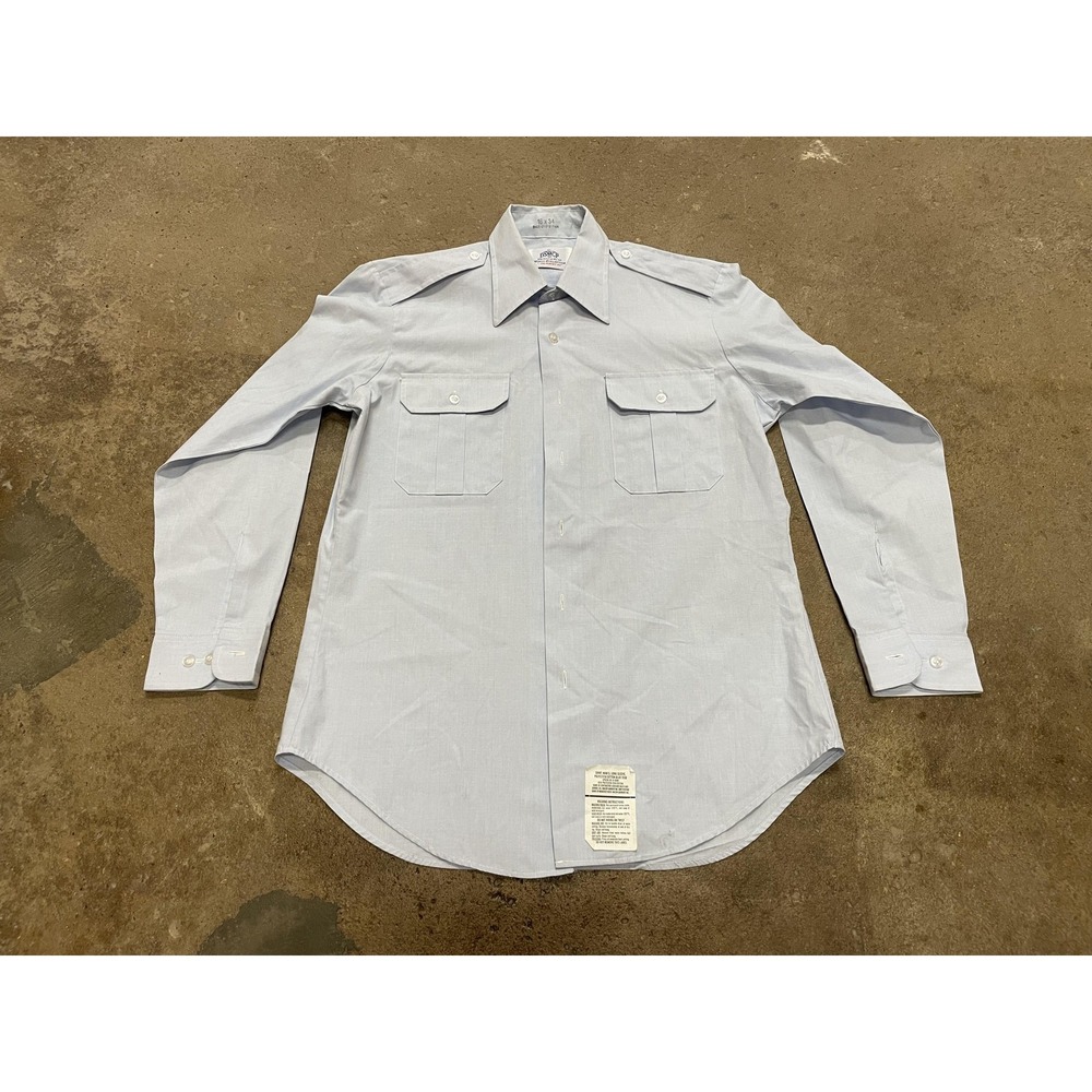 DSCP Wings Collection‎ Shirt Mens 16 34/35 Blue Air Force Uniform Long Sleeve